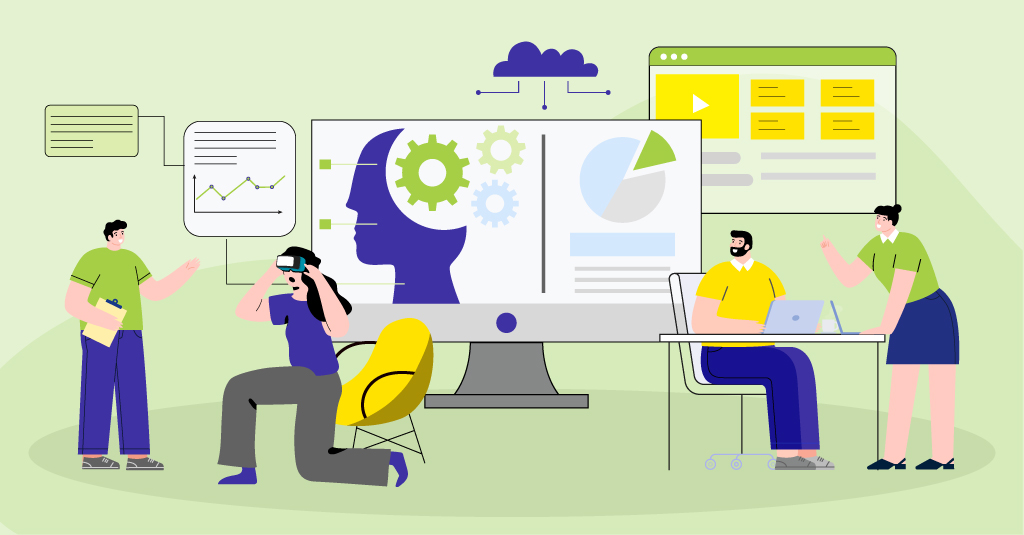 Banner showing enterprises upgrading eLearning development services in 2026 with AI, analytics, and immersive learning.